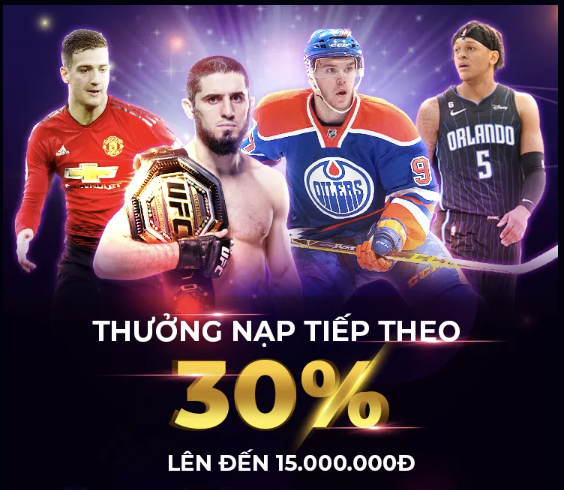 Thưởng 30% cho lần nạp tiếp theo
